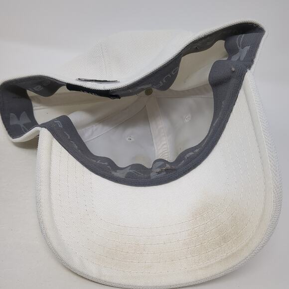 Under Armour Heatgear Fitted Baseball Cap White XL Embroidered Vented Holes - Picture 7 of 9